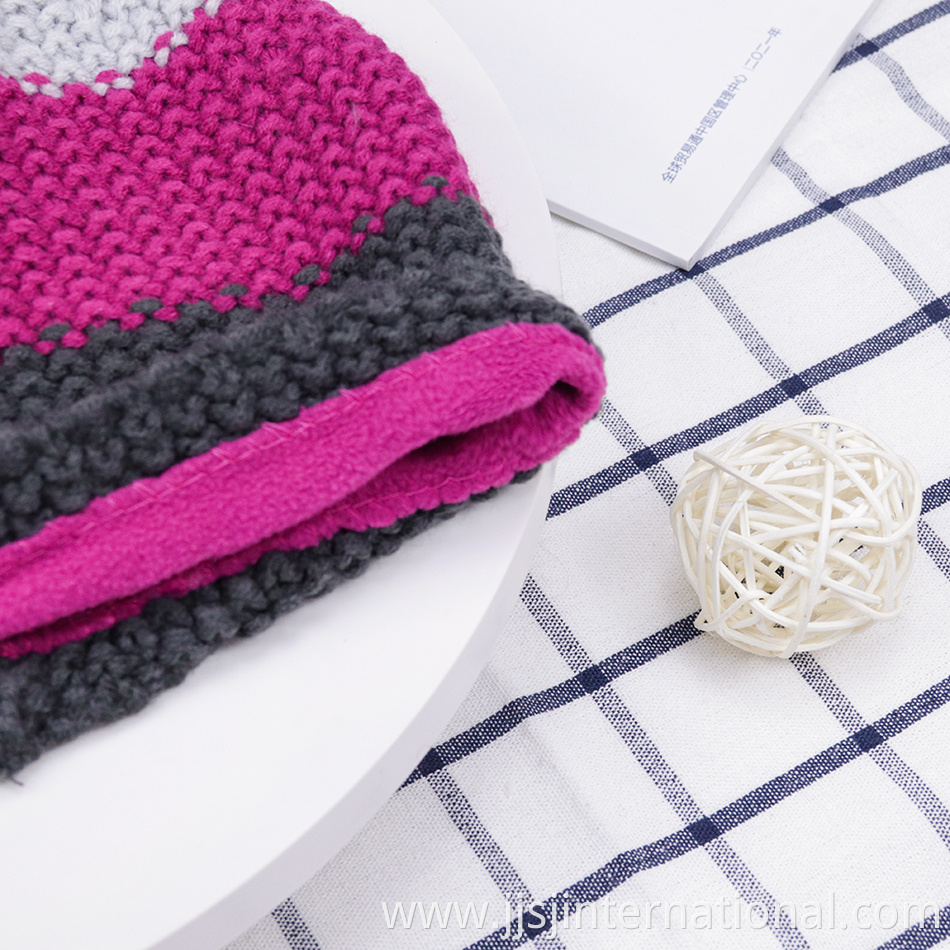 color-block knitted thermal hat